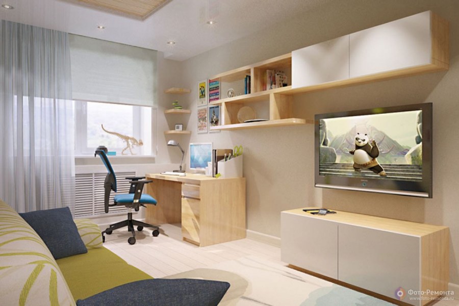 Прямоугольная комната для мальчика