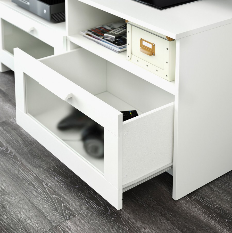 БРИМНЭС тумба под ТВ, белый120x41x53 см