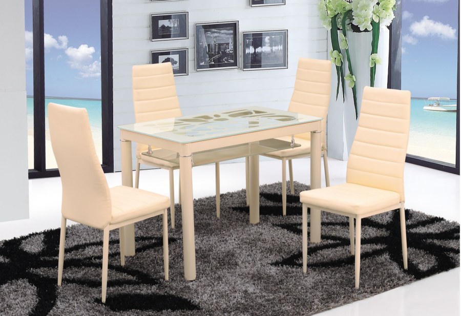 В 828-2 стол обеденный, 1000*600, стекло кремовый