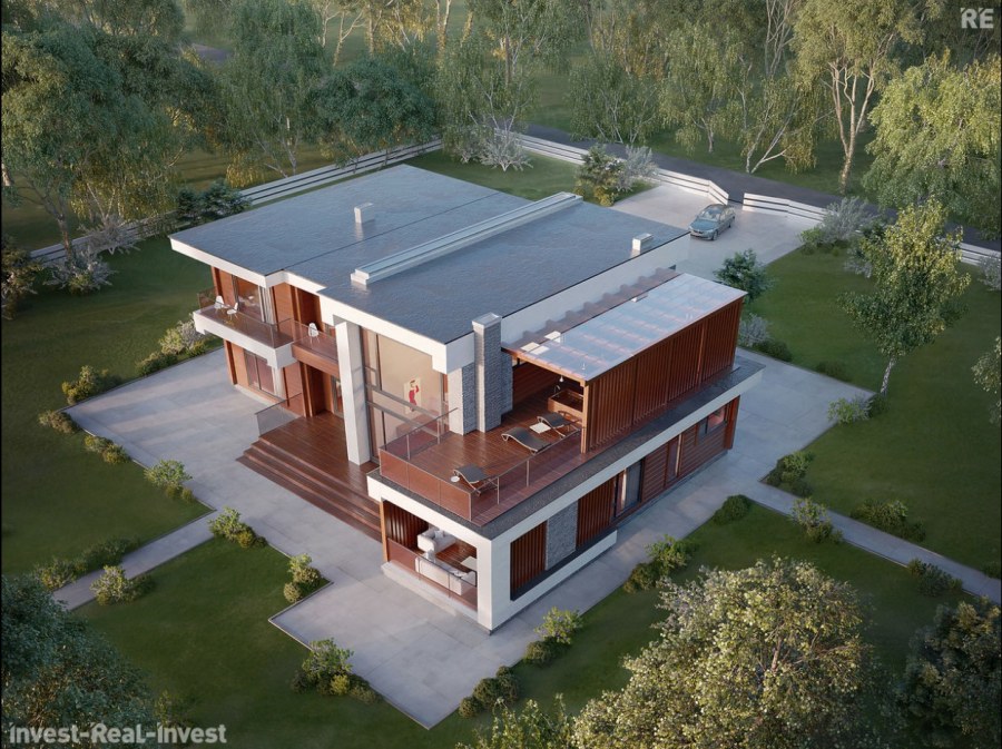 Современные коттеджи 2021 рендер