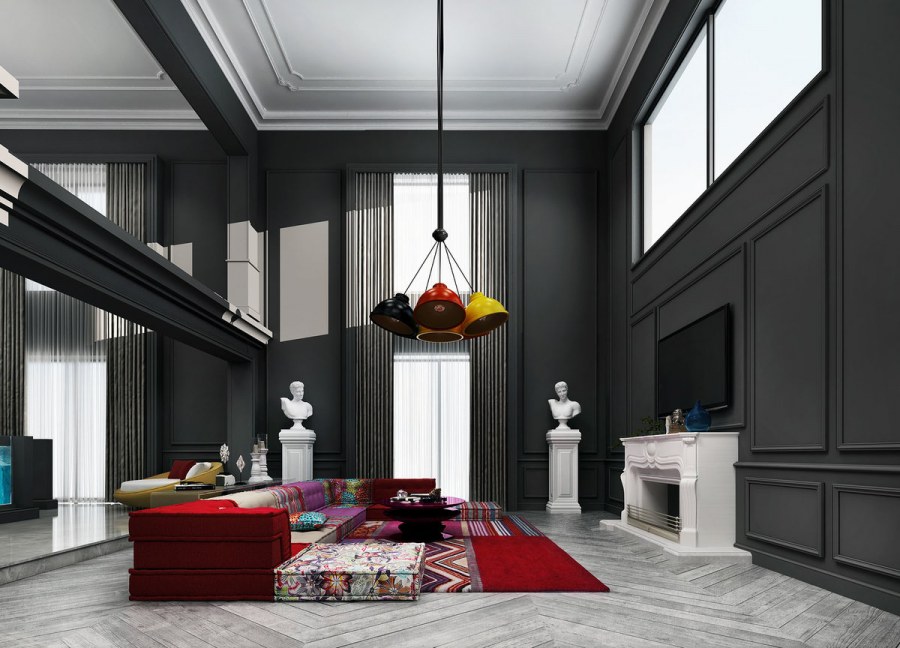 Стильные интерьеры с высокими потолками