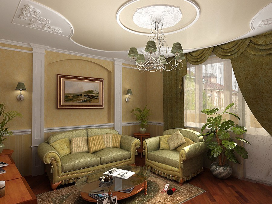 Гостиная в пастельных тонах