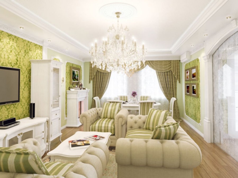 Гостиная Неоклассика 35м2