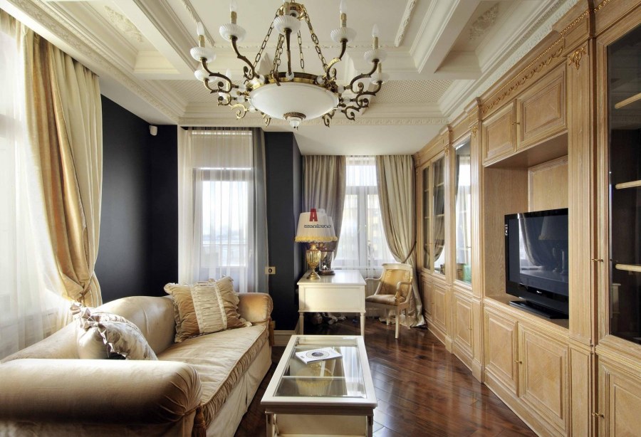 Интерьер гостиной 20кв в классическом стиле