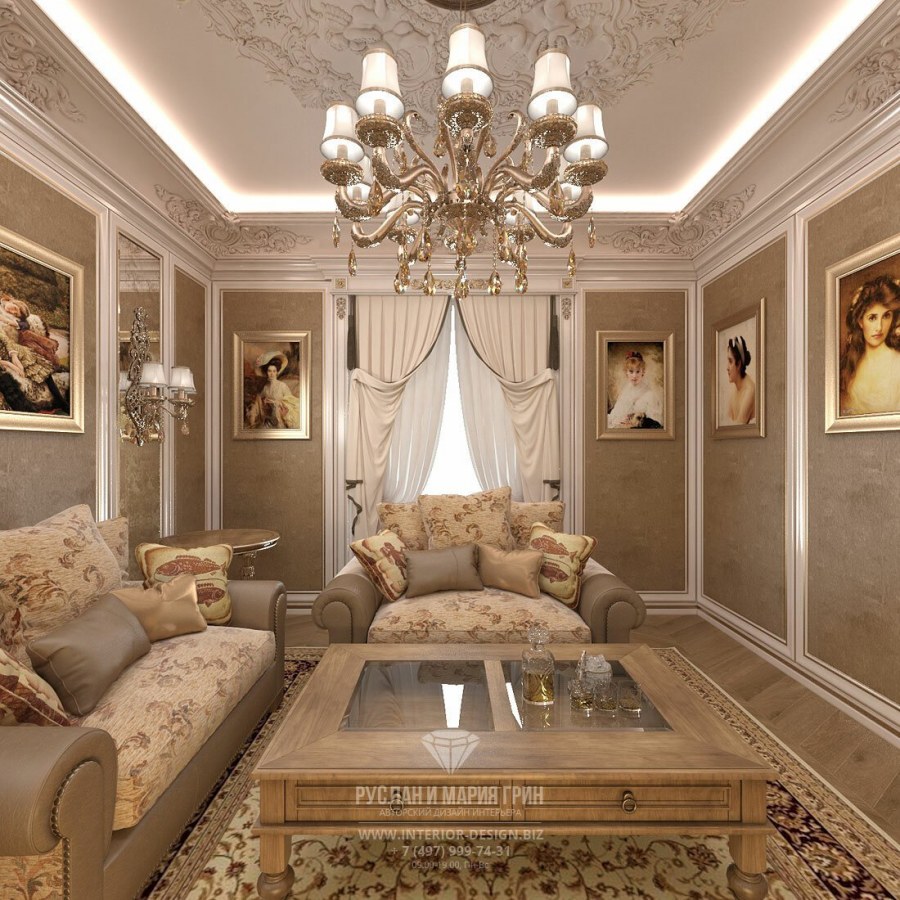 Гостиная комната в стиле классика