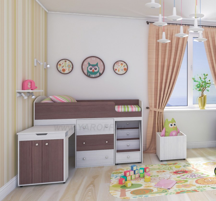 Кровать-чердак ЯРОФФ малыш