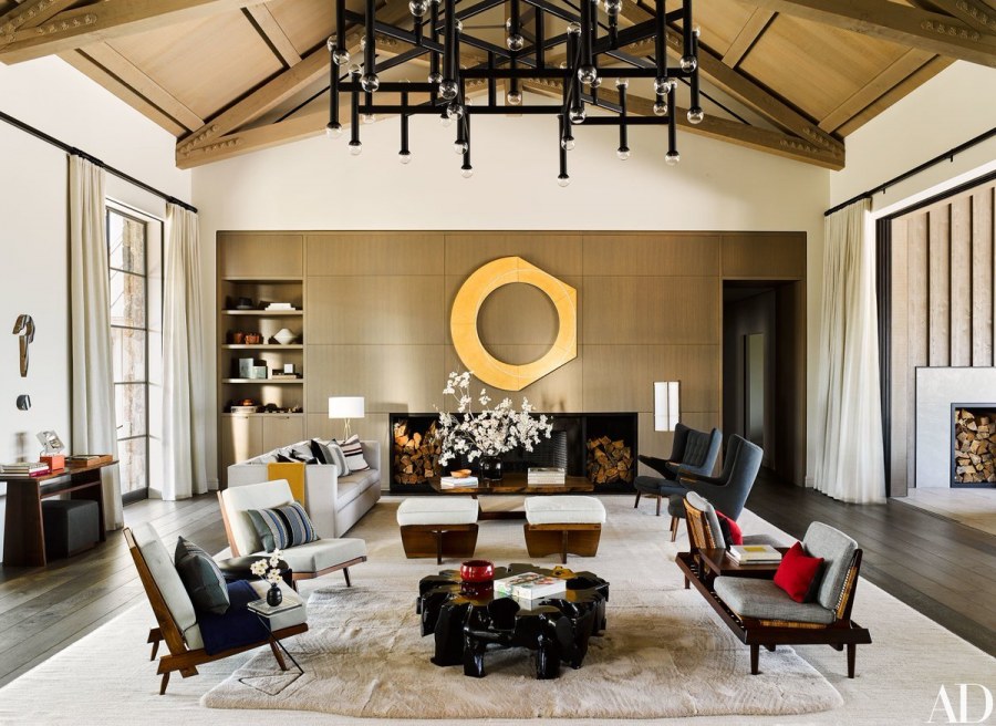 Гостиная в голубых тонах