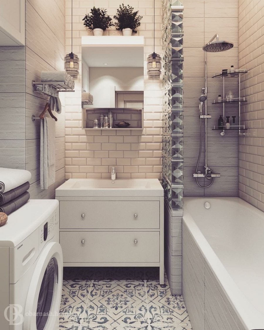 Ванная в стиле лофт 3м2