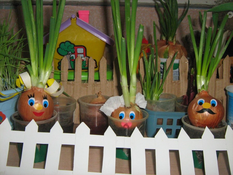 Поделка огород на подоконнике