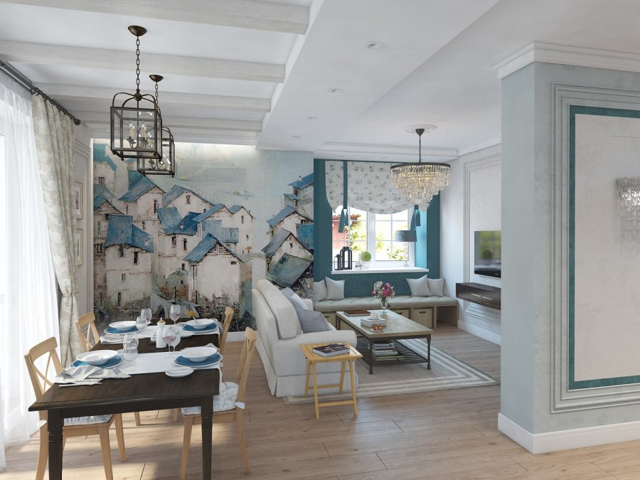 Средиземноморский лофт интерьер