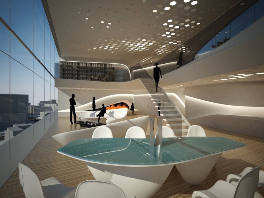 Футуризм интерьер Заха Хадид