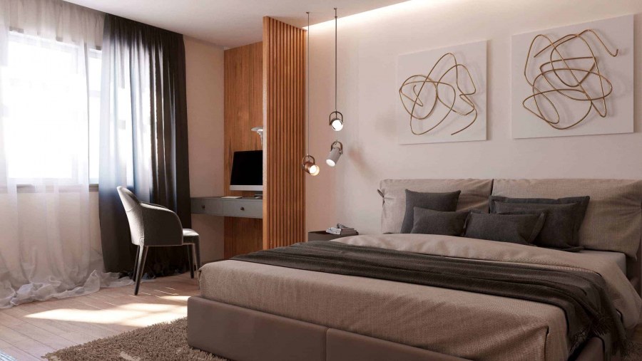 Интерьер спальни 12 кв.м