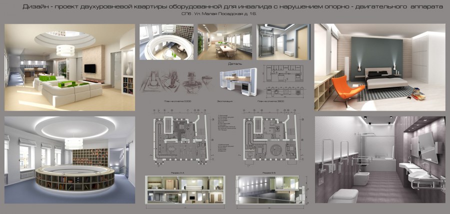 Эскизный коллаж интерьера