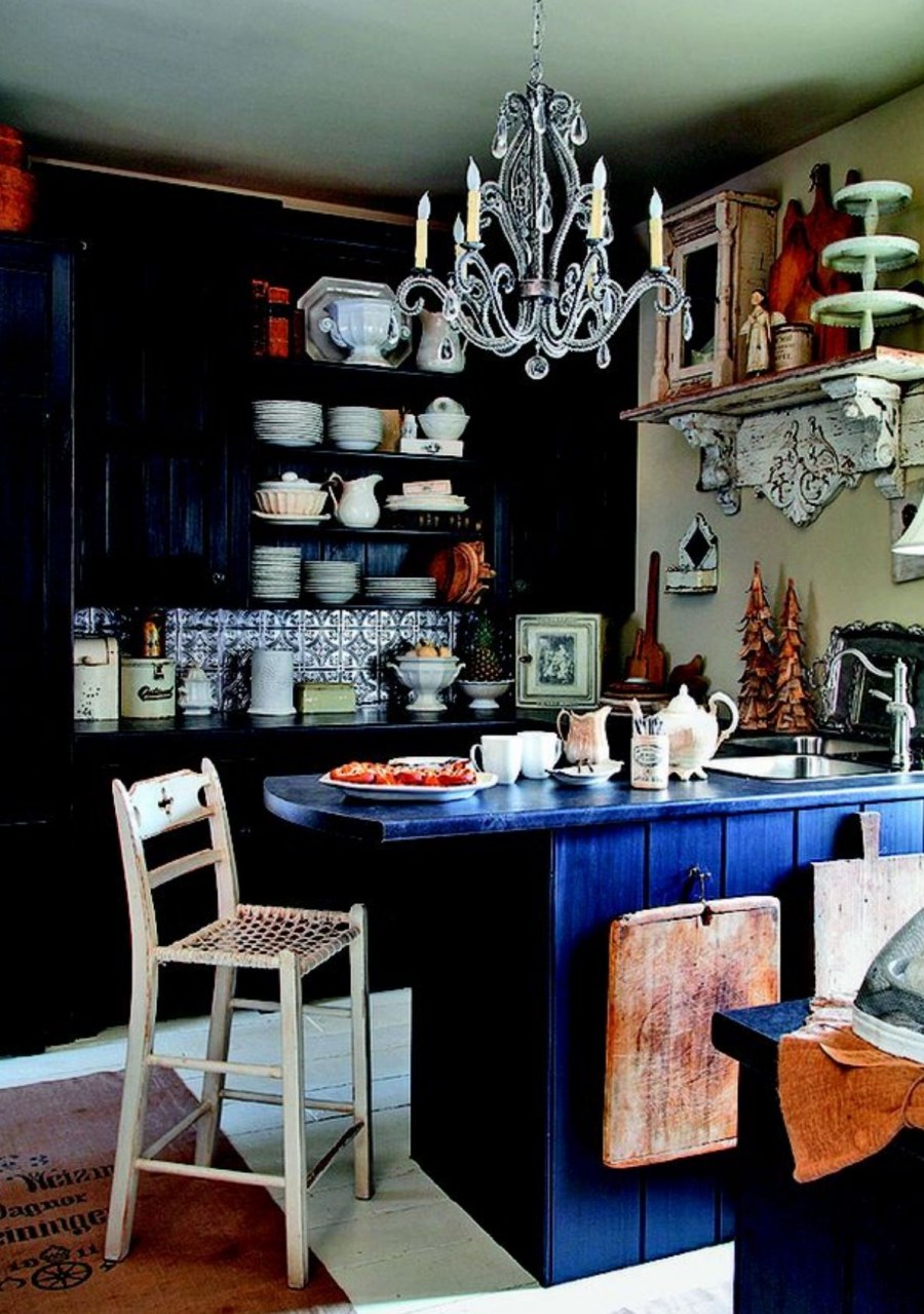 Кухня Кантри Прованс Неоклассика голубая