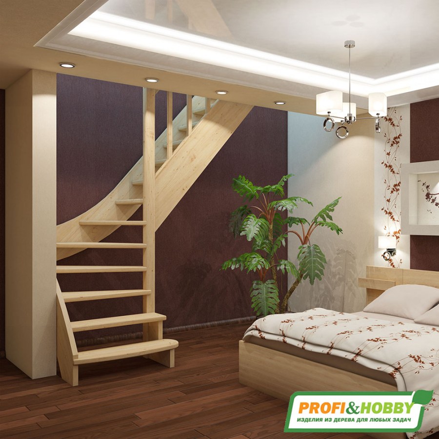 Деревянная лестница лс-07м