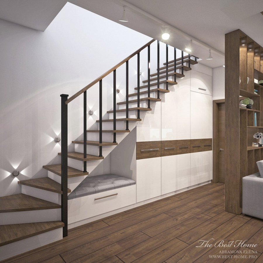 Лестница в таунхаусе 2 этажа