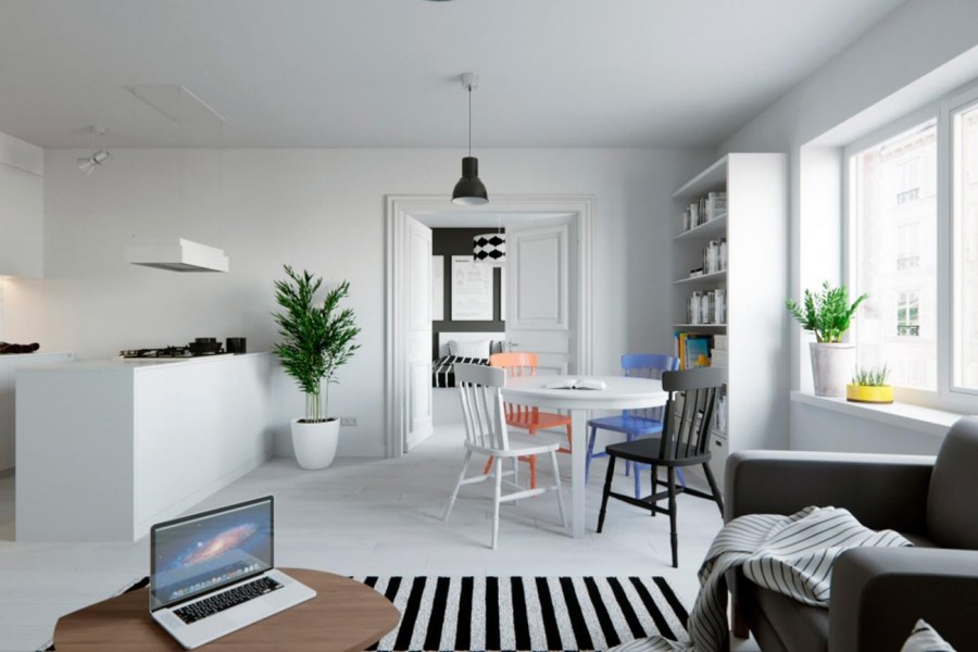 Квартира в скандинавском стиле 60 кв м