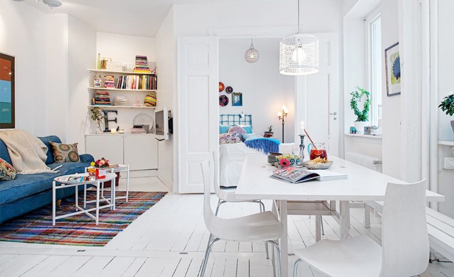 Интерьер в стиле Сканди в маленькой квартире