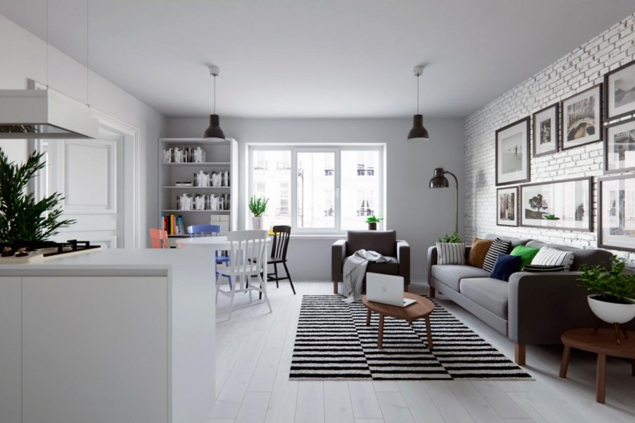 Четырехкомнатная квартира в стиле скандинавском