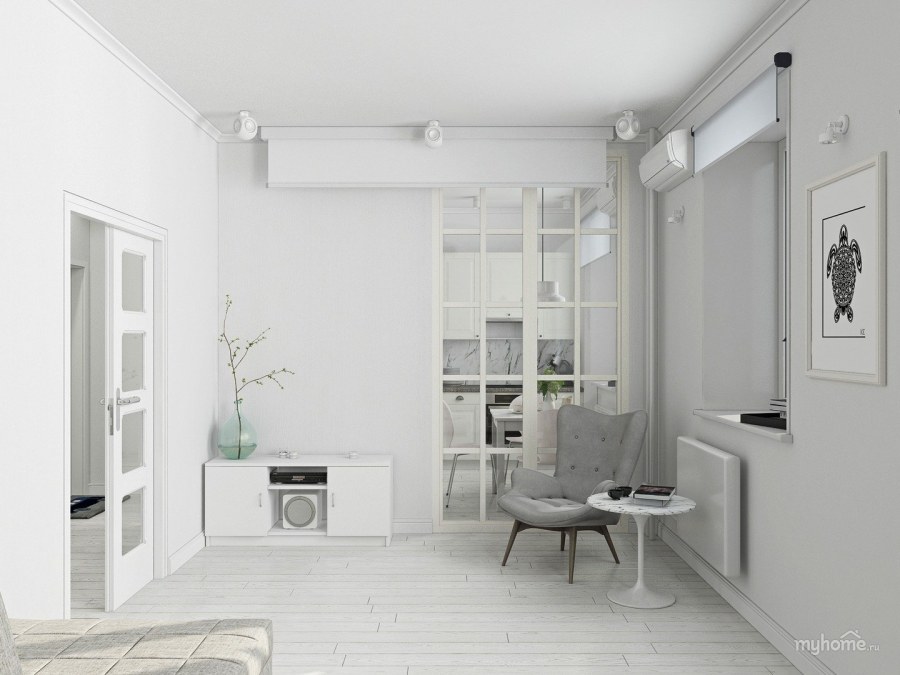 Белый кабинет в скандинавском стиле