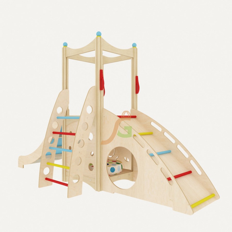 Спортивно-игровой комплекс babysport городок г-образный пристенный с сеткой 1 м