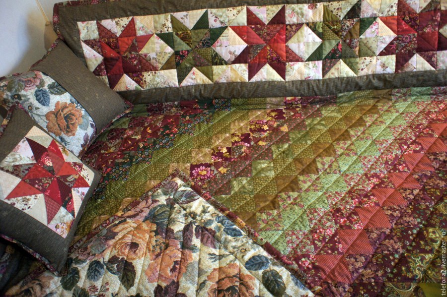 Снежинки в пэчворке