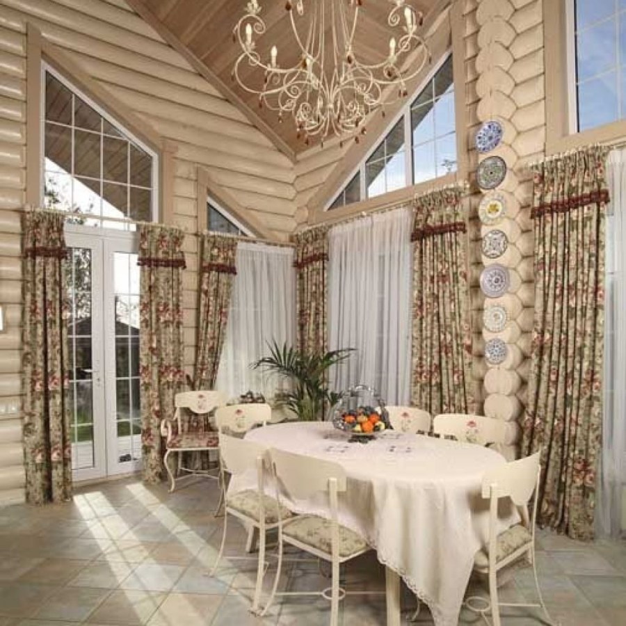 Дом из оцилиндрованного бревна интерьер