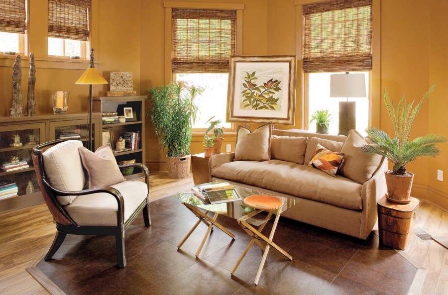 Охристый цвет в интерьере