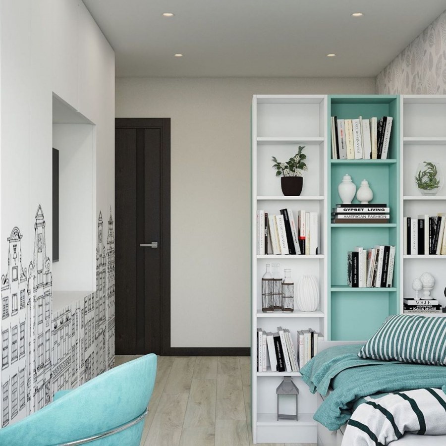 Голубая мебель в интерьере