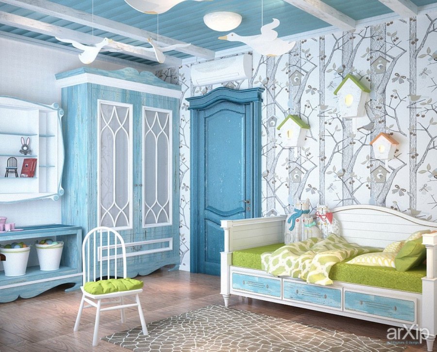 Спальня с яркими акцентами