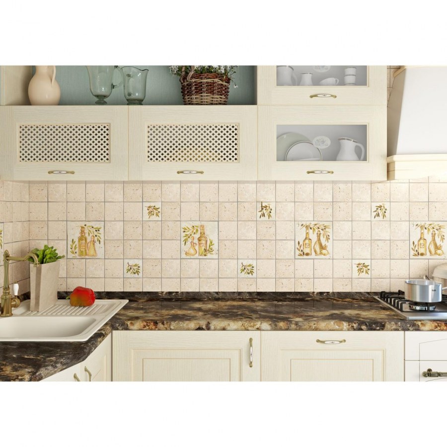 Плитка настенная «травертин» 20х30 см 1.5 м2 цвет бежевый