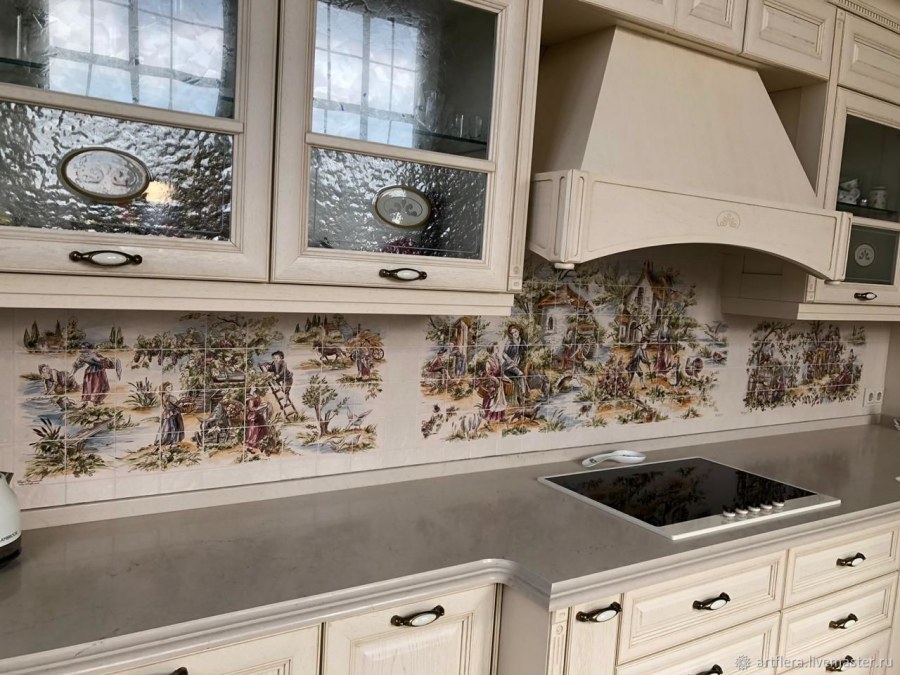 Плитка для кухонного фартука в стиле Прованс