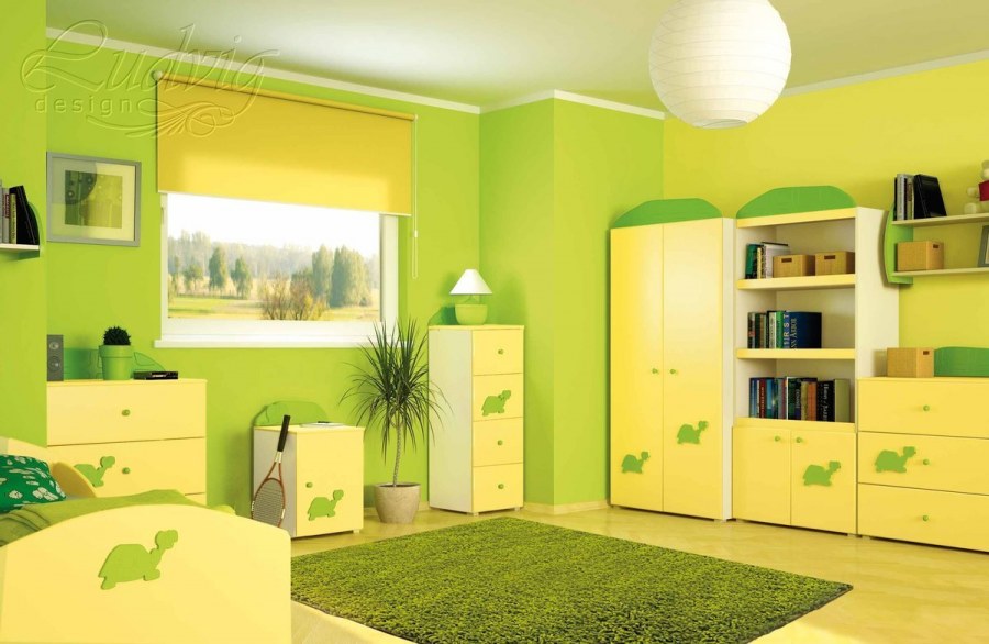 Детская комната в салатовых тонах