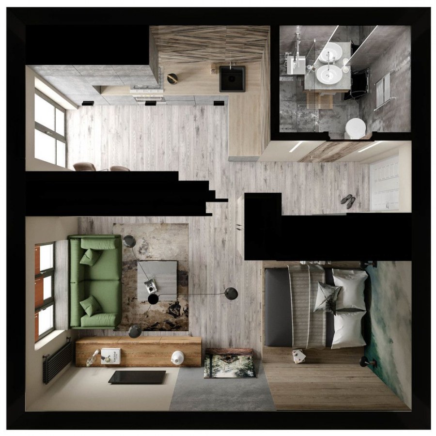 Дизайнерские планировки однокомнатных квартир