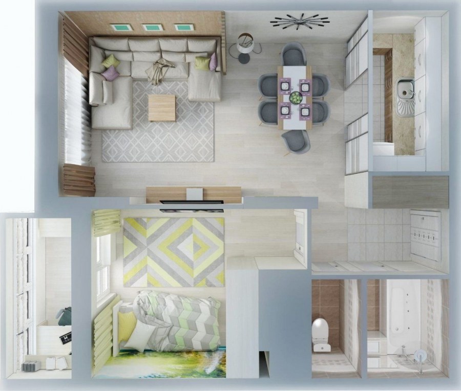 Перепланировка однушки 40кв