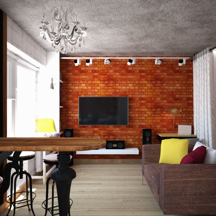 Студия 18 м2 в стиле лофт