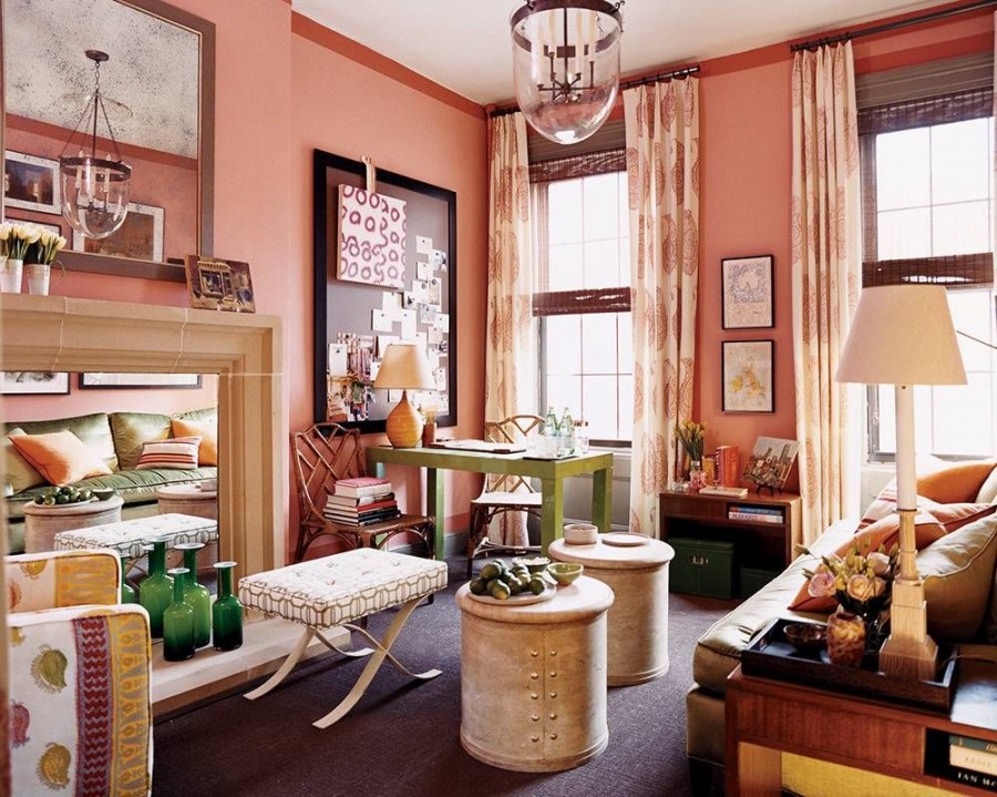 Терракотовый и розовый в интерьере