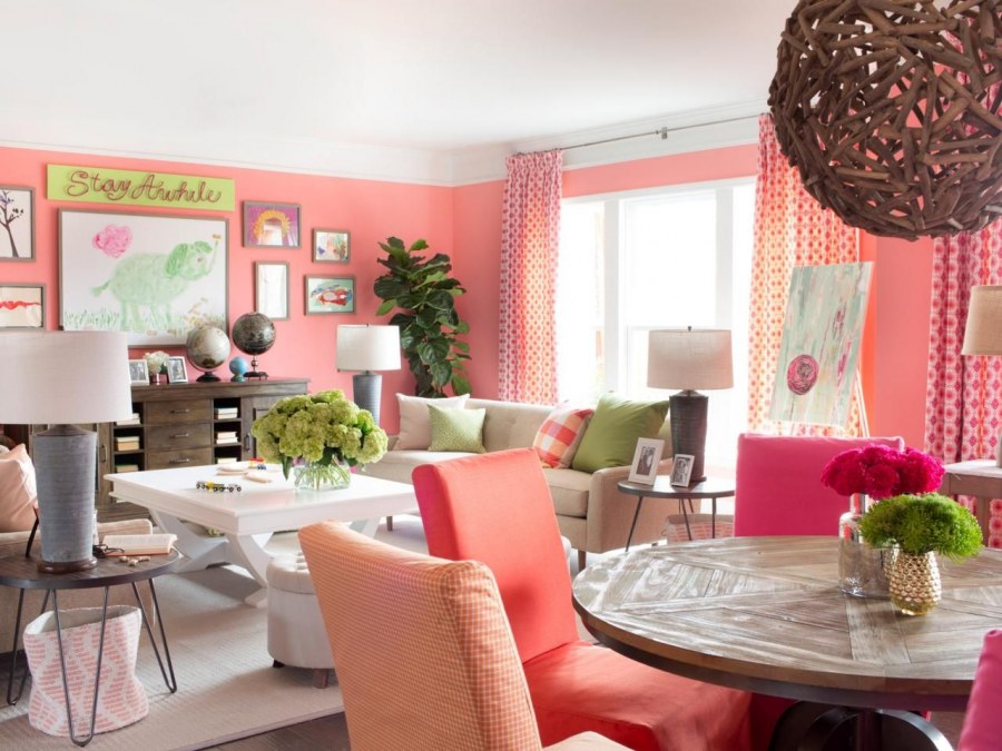 Дизайн с коралловым цветом