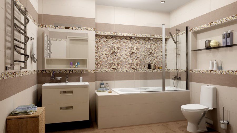 Настенная плитка Unitile Камелия, 40 х 25 см, белая