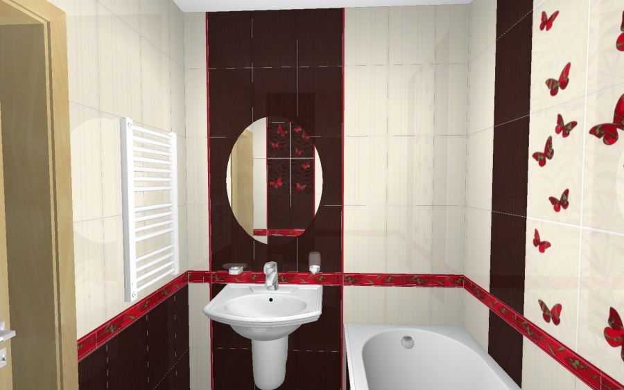 Интерьер в стандартной ванной комнате плитка