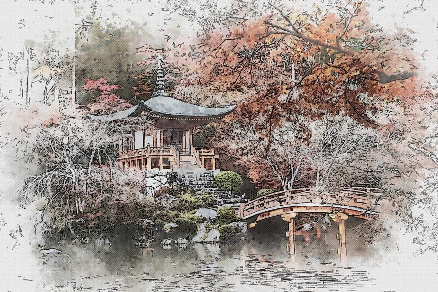 Киото живопись Японии