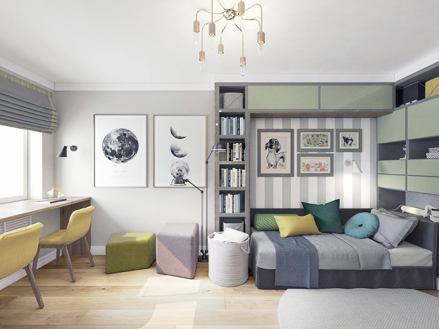Спальня с двумя диванами для мальчиков