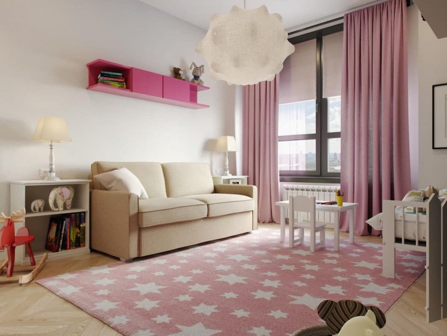 Детская в розово бежевых тонах