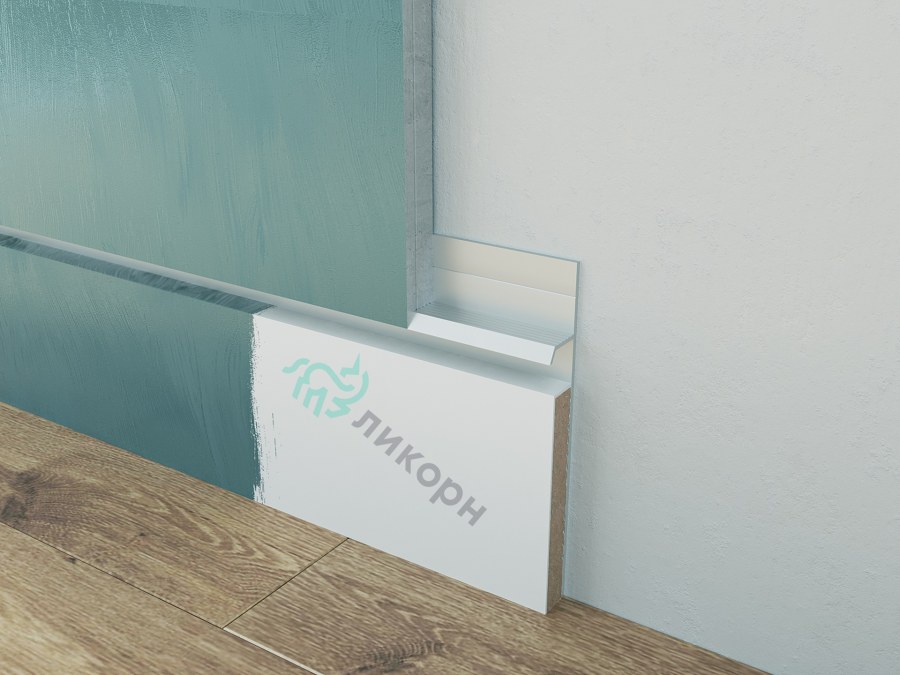 Алюминиевый плинтус Ликорн 14,5х104,6 мм с вставкой 12,5х80 мм