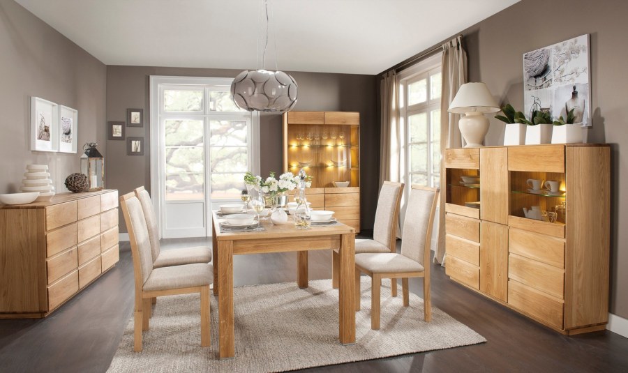Мебель клен в интерьере столовой