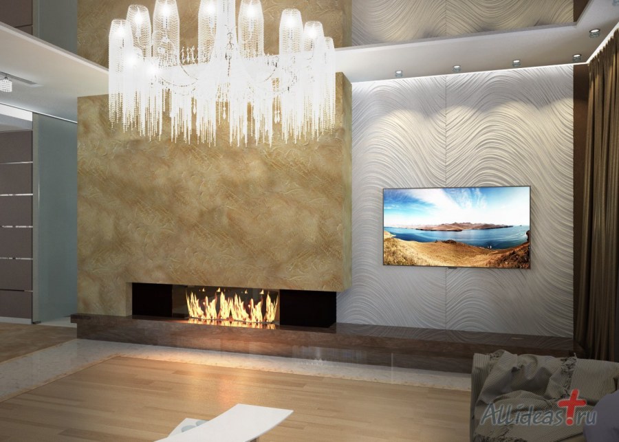 Декоративная штукатурка в гостиной