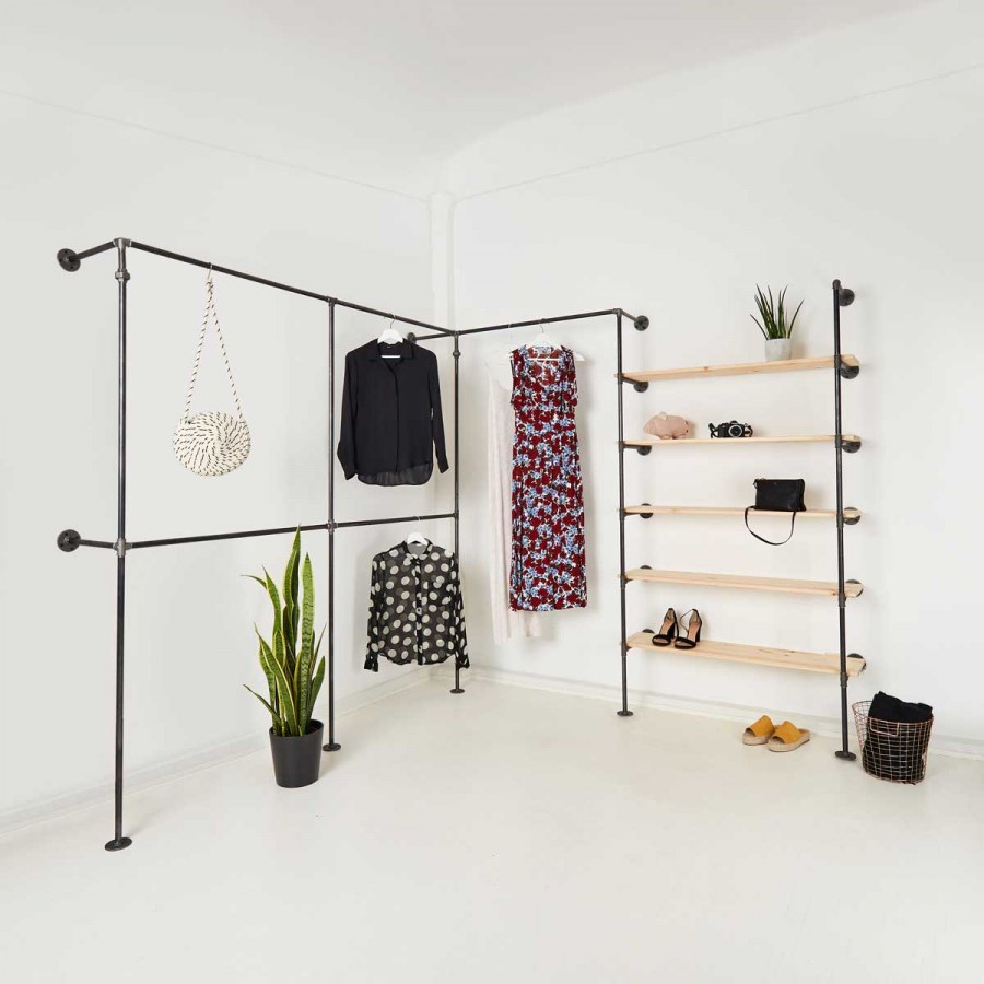 Гардеробная лофт из труб