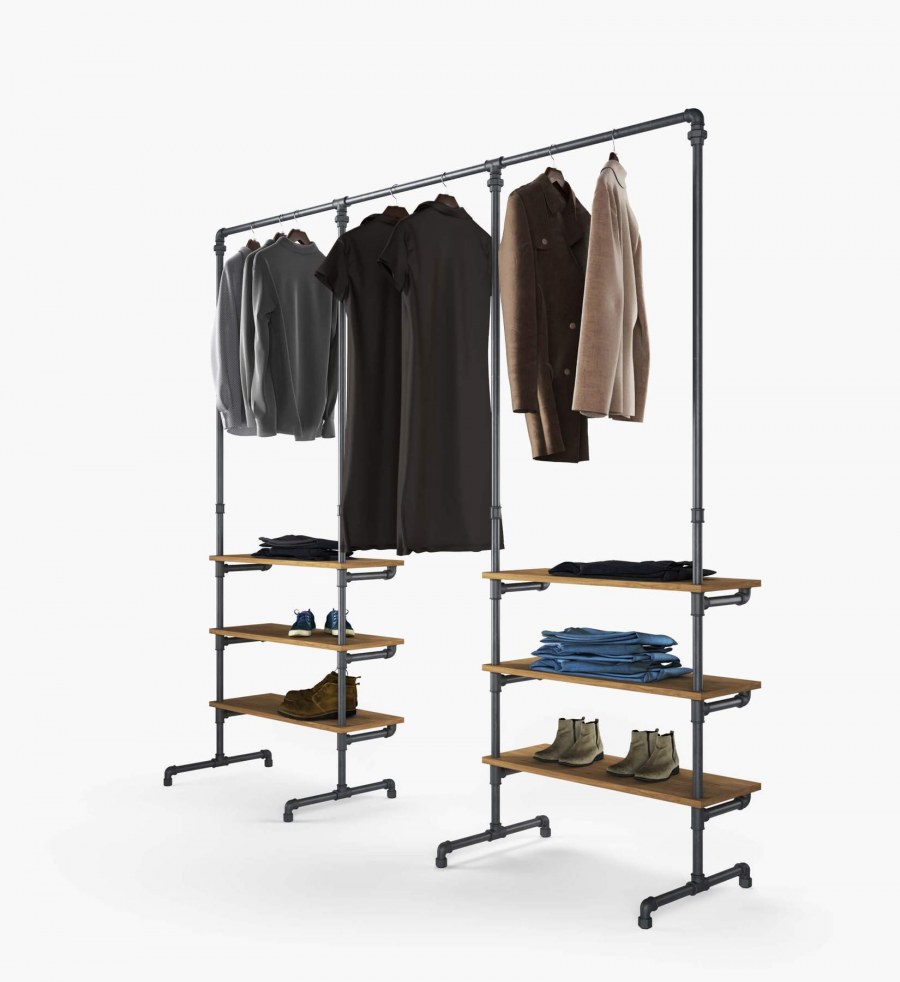 Вешалка-рейл в стиле лофт