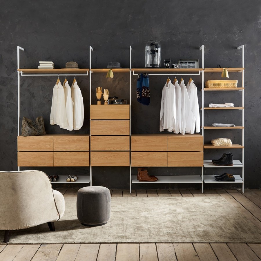 Стеллажная система гардеробная лофт