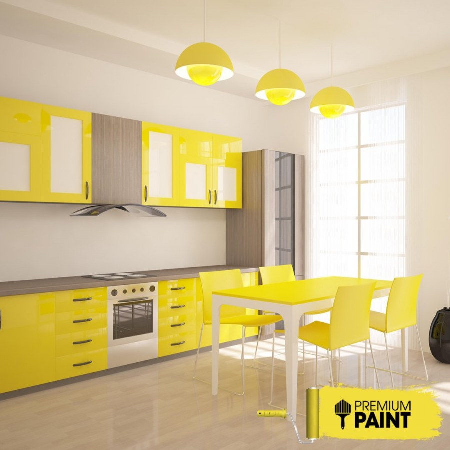 Кухня лимонного цвета